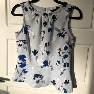 Banana Republic blue floral peplum top